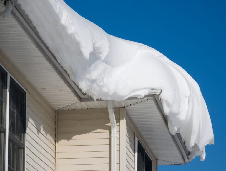 Snow drift on roof, White Bear Lake